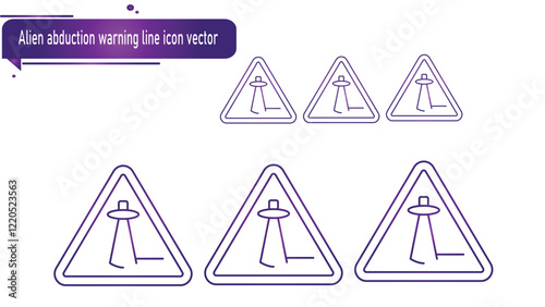 Alien abduction warning line icon vector