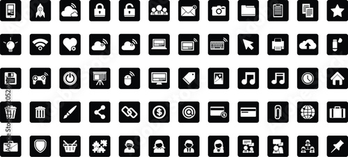 Business and management line icons set. Management icon collection. Vector illustrator