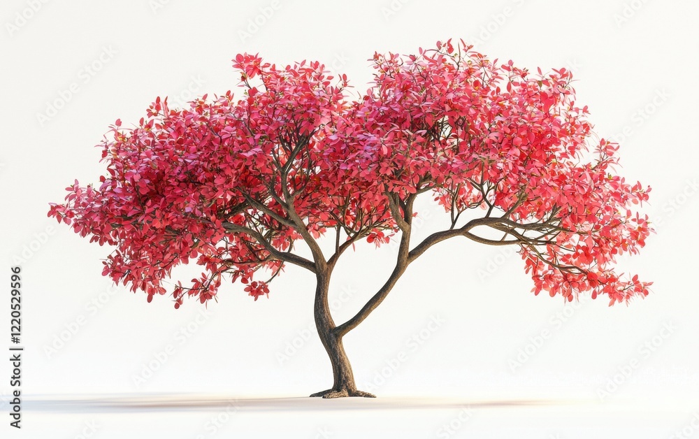 Fototapeta premium Collection Beautiful 3D Trees Isolated on white background , Use for visualization in architectural design or garden decorate