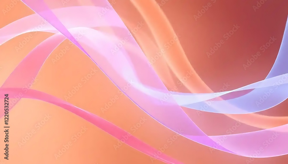 Abstract Pastel Waves Flowing Gracefully Across Peach Background Abstract Pastel Waves Flowing Gracefully Across Peach Background
