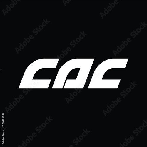 CAC letter technology logo design on black background. CAC creative initials letter IT logo concept. CAC setting shape design