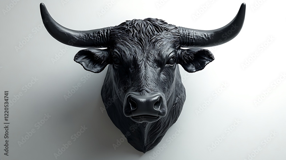 Naklejka premium Bull Gold Bold Head Illustration Photo
