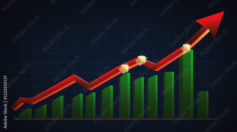 Fototapeta premium Abstract dark blue background with Colorful charts and graphs with statistics to innovative analyze business potential and forecast future development of companies growth.