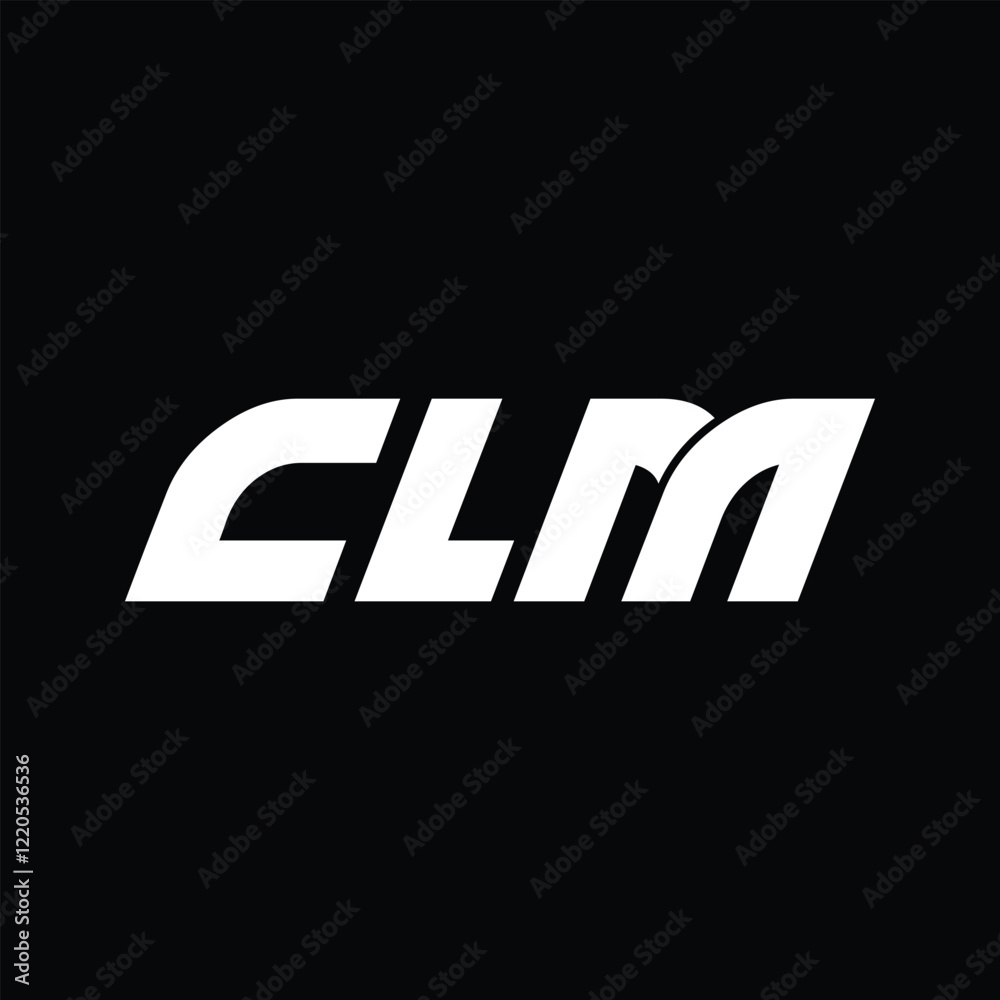 Obraz premium CLM letter technology logo design on black background. CLM creative initials letter IT logo concept. CLM setting shape design