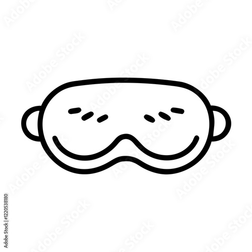 Sleep mask icon in black outline style