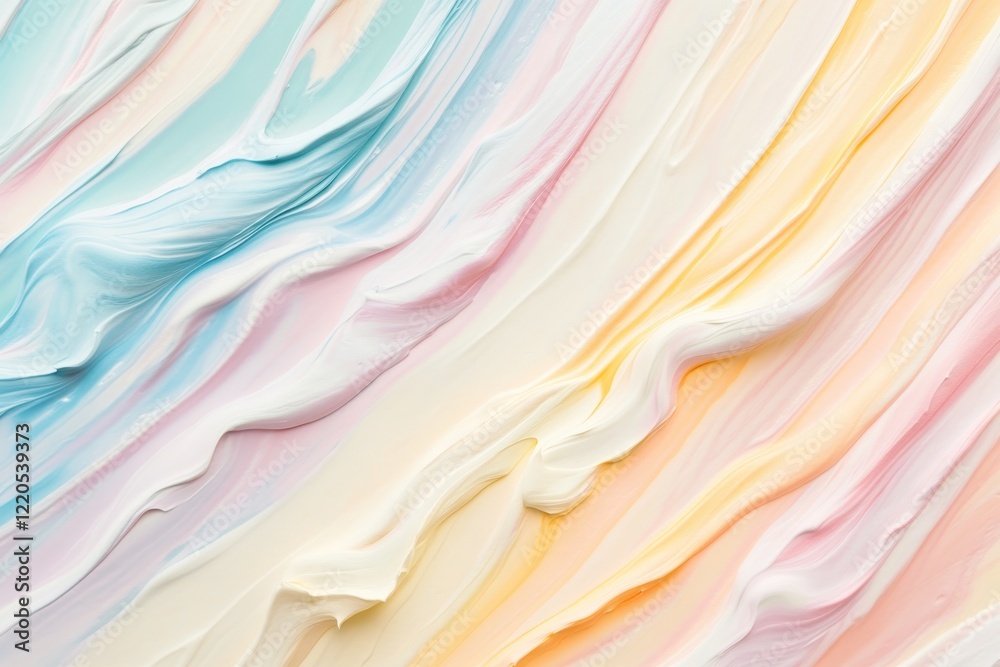 Bright pastel swirl of colors creating a soft, fluid texture on a canvas Bright pastel swirl of colors creating a soft, fluid texture on a canvas