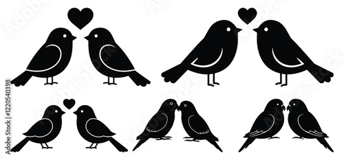A two love birds of vector illustration