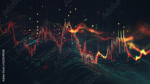 Wallpaper Mural Abstract dark blue background with Colorful charts and graphs with statistics to innovative analyze business potential and forecast future development of companies growth. Torontodigital.ca