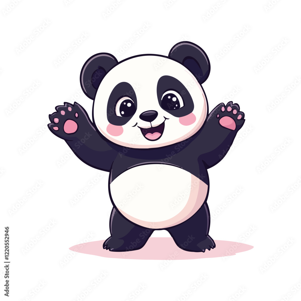 Naklejka premium Cute Panda Cartoon