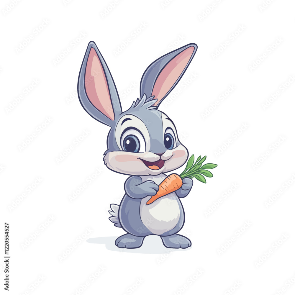 Adorable White Bunny Eating a Carrot Adorable White Bunny Eating a Carrot