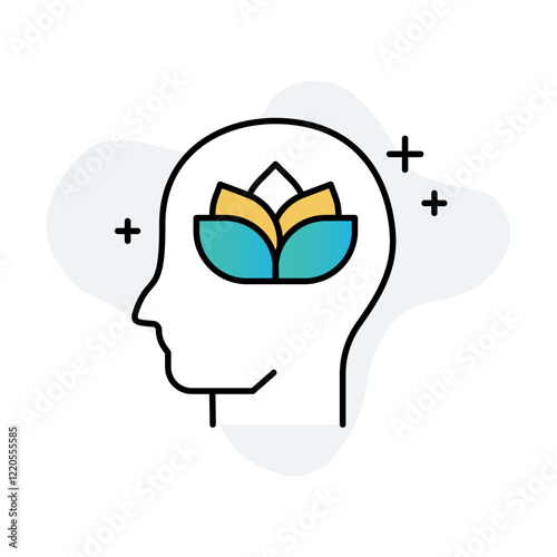 Anxiolytic Icon. Stress Relief and Anxiety Reduction Illustration for Mental Health Concept.