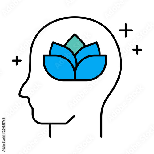 Anxiolytic Icon. Stress Relief and Anxiety Reduction Illustration for Mental Health Concept.