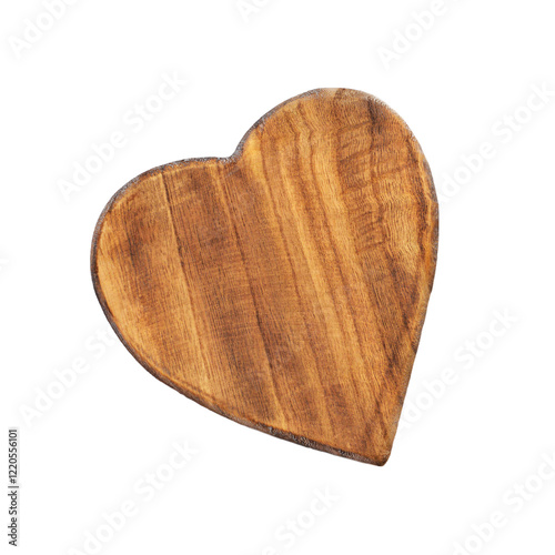 wooden textured and rustic heart shaped isolated on white background