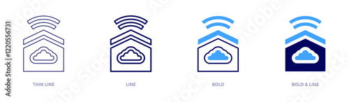 Domotic climate icon in 4 different styles. Thin Line, Line, Bold, and Bold Line. Duotone style. Editable stroke