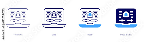 Domotic comfort icon in 4 different styles. Thin Line, Line, Bold, and Bold Line. Duotone style. Editable stroke