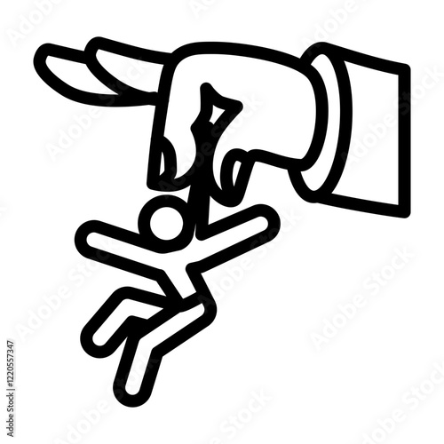 Throw Vector Line Icon Design