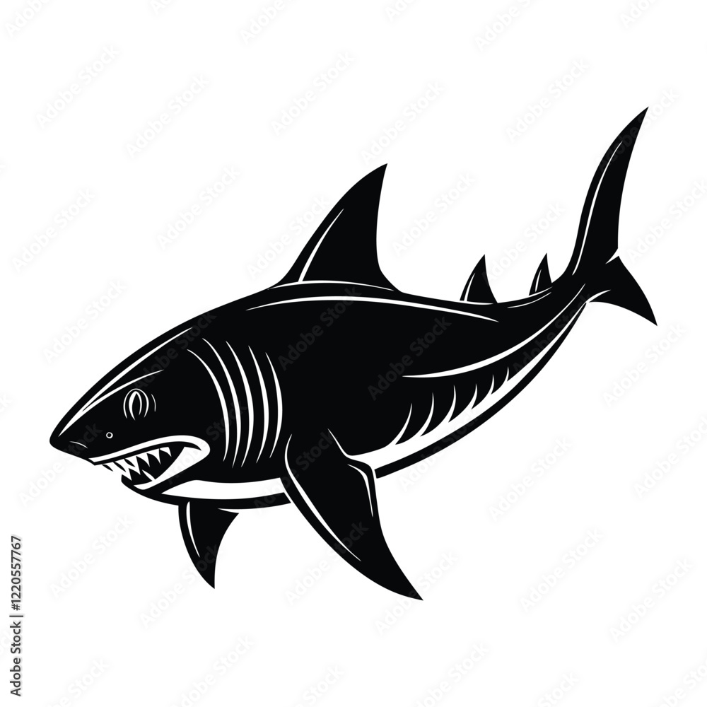 Obraz premium body shark vector illustration