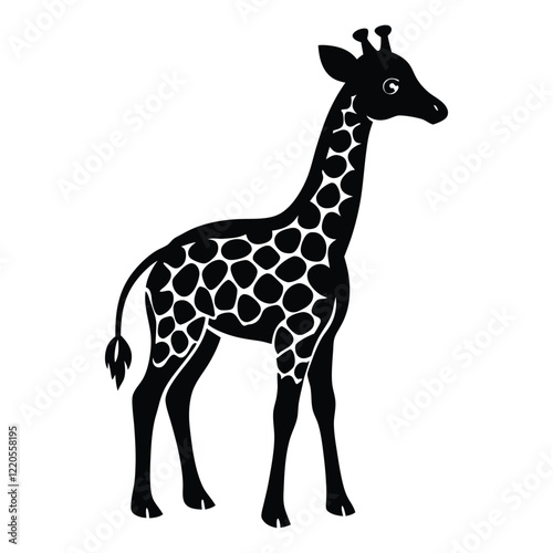 baby giraffe isolated vector illustration