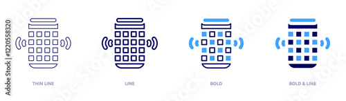 Domotic upgrades icon in 4 different styles. Thin Line, Line, Bold, and Bold Line. Duotone style. Editable stroke