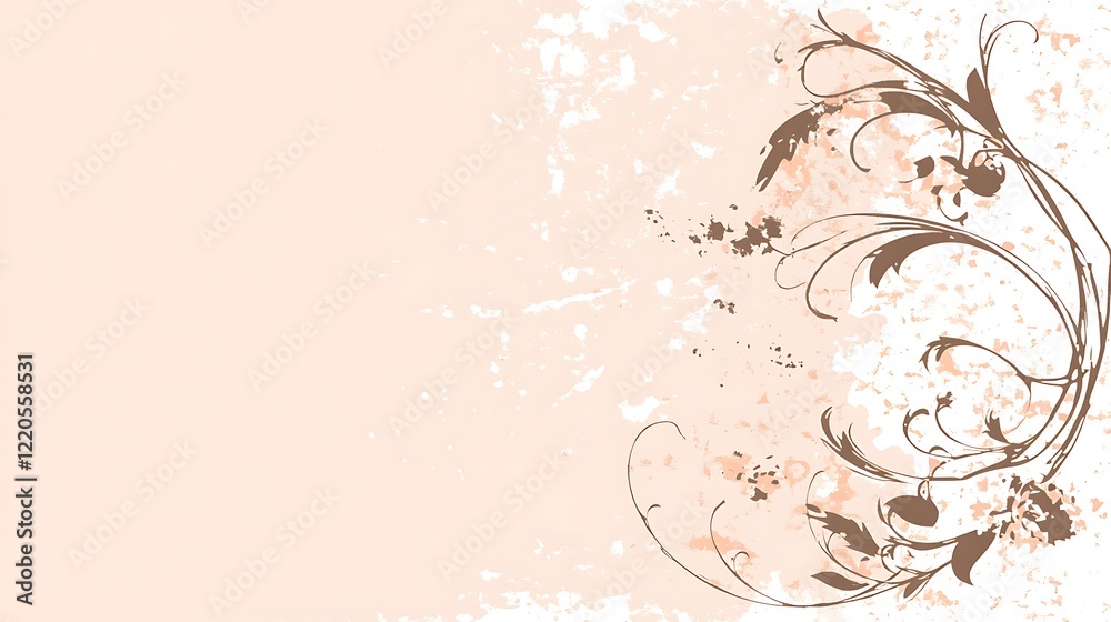 Abstract Floral Design on Peach Background Abstract Floral Design on Peach Background