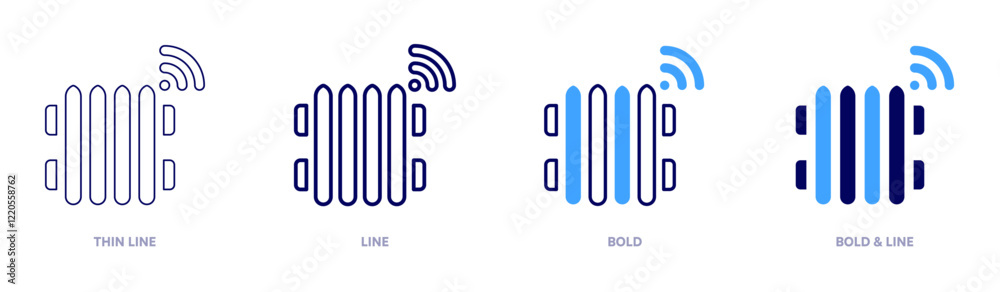Heater icon in 4 different styles. Thin Line, Line, Bold, and Bold Line. Duotone style. Editable stroke Heater icon in 4 different styles. Thin Line, Line, Bold, and Bold Line. Duotone style. Editable stroke
