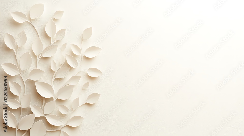 Elegant Paper Cutout Leaves Branch Design Elegant Paper Cutout Leaves Branch Design