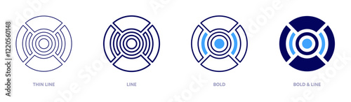 Smart motion detector icon in 4 different styles. Thin Line, Line, Bold, and Bold Line. Duotone style. Editable stroke
