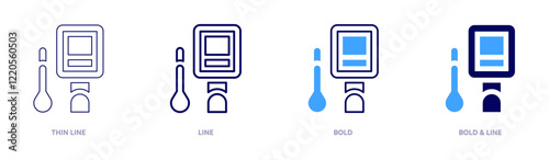 Thermal camera icon in 4 different styles. Thin Line, Line, Bold, and Bold Line. Duotone style. Editable stroke