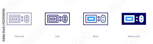 Thermostat icon in 4 different styles. Thin Line, Line, Bold, and Bold Line. Duotone style. Editable stroke