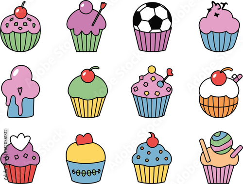 set of cupcakes
