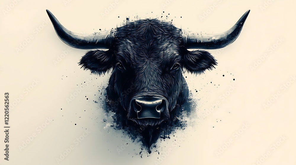 Powerful Bull Logo Head Design Powerful Bull Logo Head Design