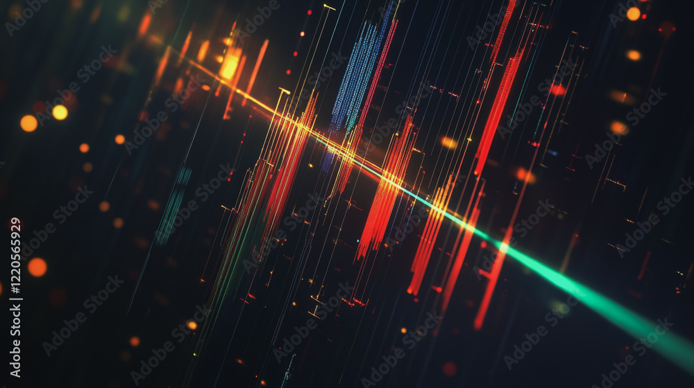 Obraz premium Abstract dark blue background with Colorful charts and graphs with statistics to innovative analyze business potential and forecast future development of companies growth.
