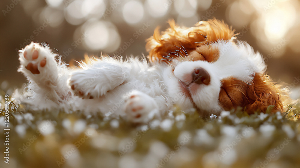 cavalier king charles spaniel rolling in grass cavalier king charles spaniel rolling in grass