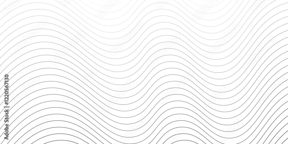 Abstract Black and White Wavy Lines Background Pattern
