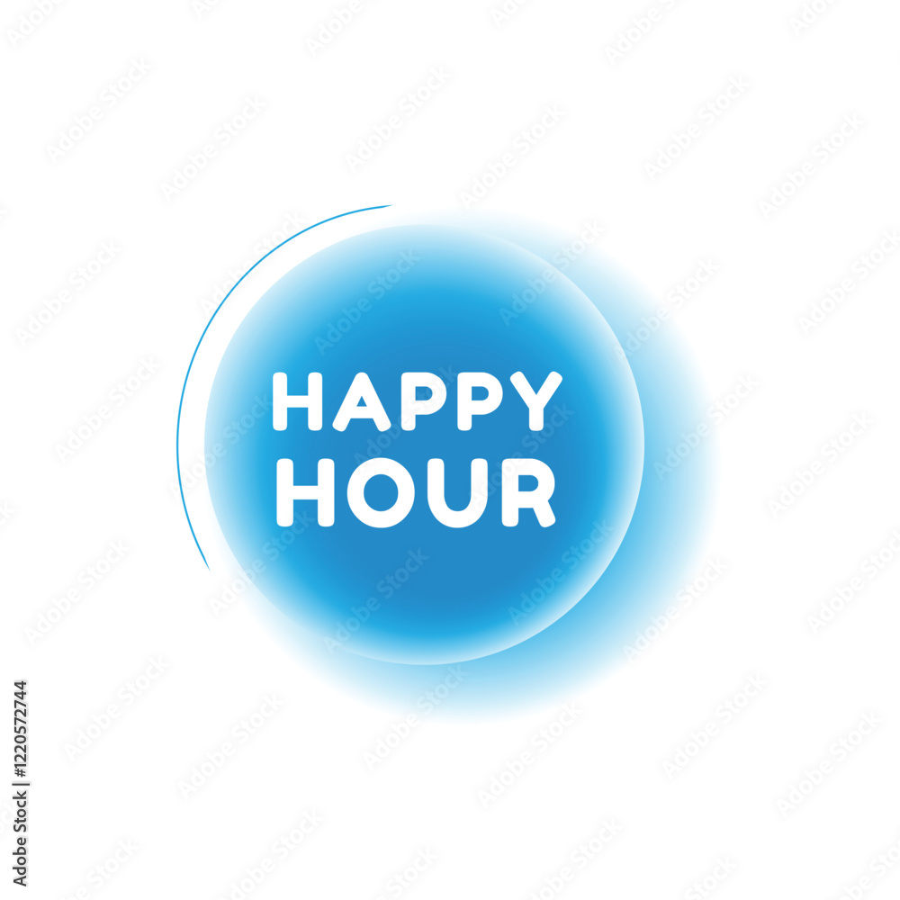 Happy hour, speech bubble modern circle design. Banner or announcement element. vector sign isolated. Happy hour, speech bubble modern circle design. Banner or announcement element. vector sign isolated.