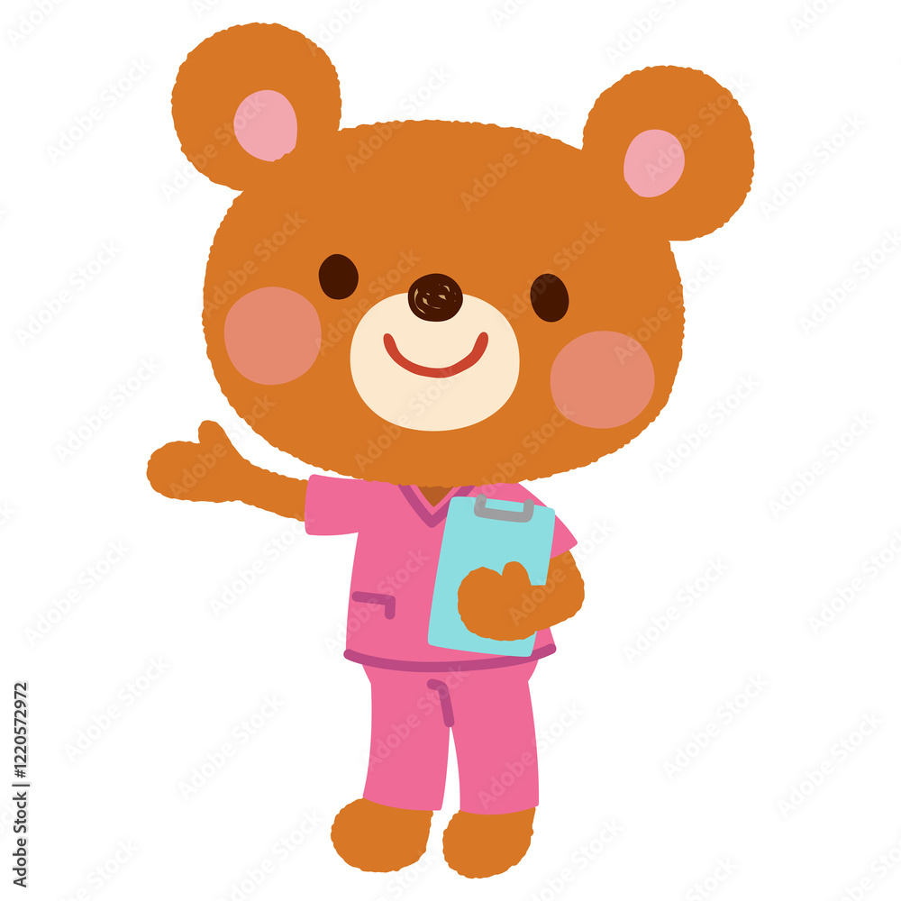 スクラブを着たクマの看護師さん お医者さん スクラブを着たクマの看護師さん お医者さん