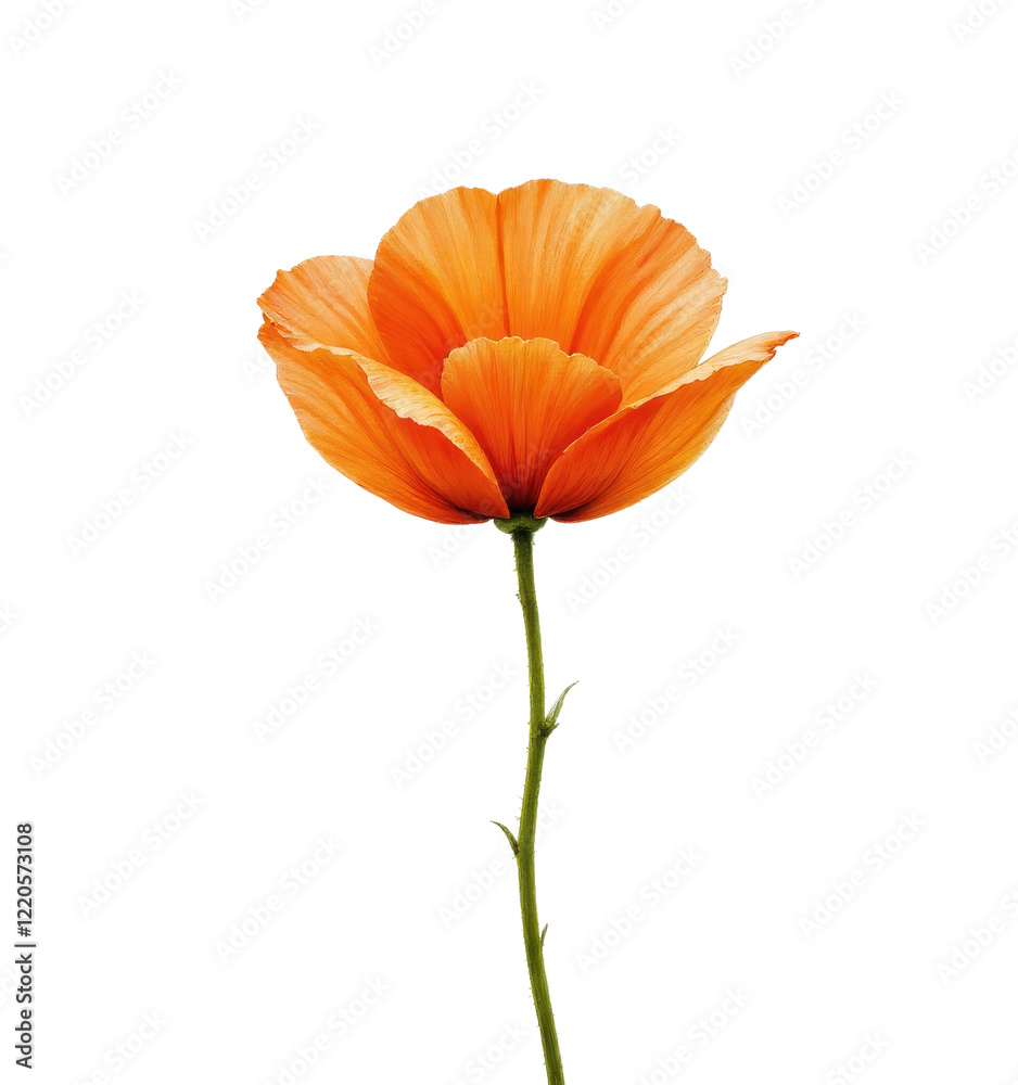 Orange poppy flower with transparent background Orange poppy flower with transparent background