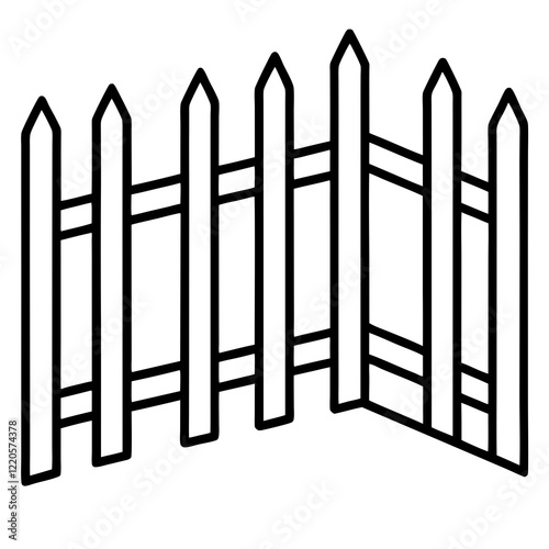 Vintage Fence Line Drawing for Vector Art