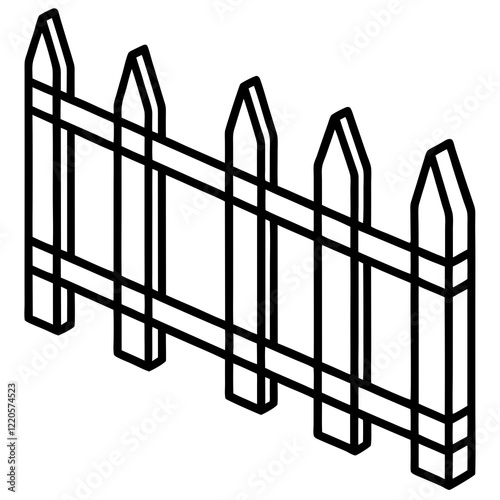 Vintage Fence Line Drawing for Vector Art
