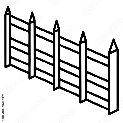 Vintage Fence Line Drawing for Vector Art