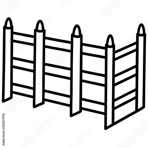 Vintage Fence Line Drawing for Vector Art
