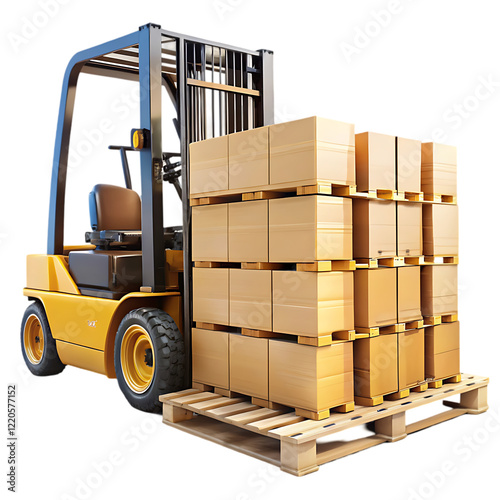 forklift with boxes