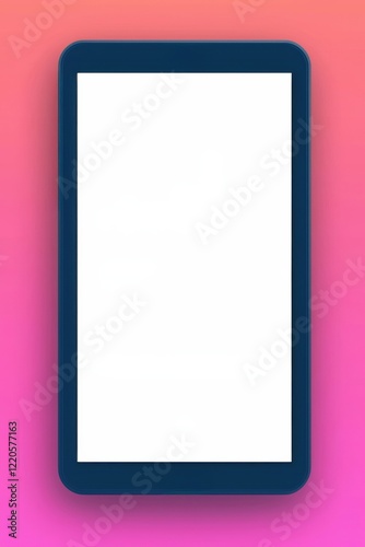 A sleek smartphone with a blank screen on a colorful gradient background, perfect for showcasing apps or digital content.
