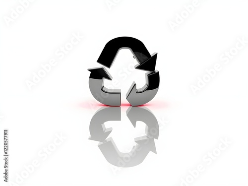 Recycle Icon Refresh Symbol Plain White Background ~ Generated by AI.