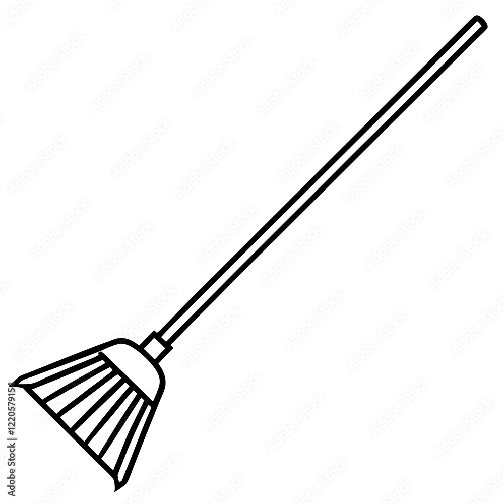 Naklejka premium Vintage Rake Line Art for Print or Digital