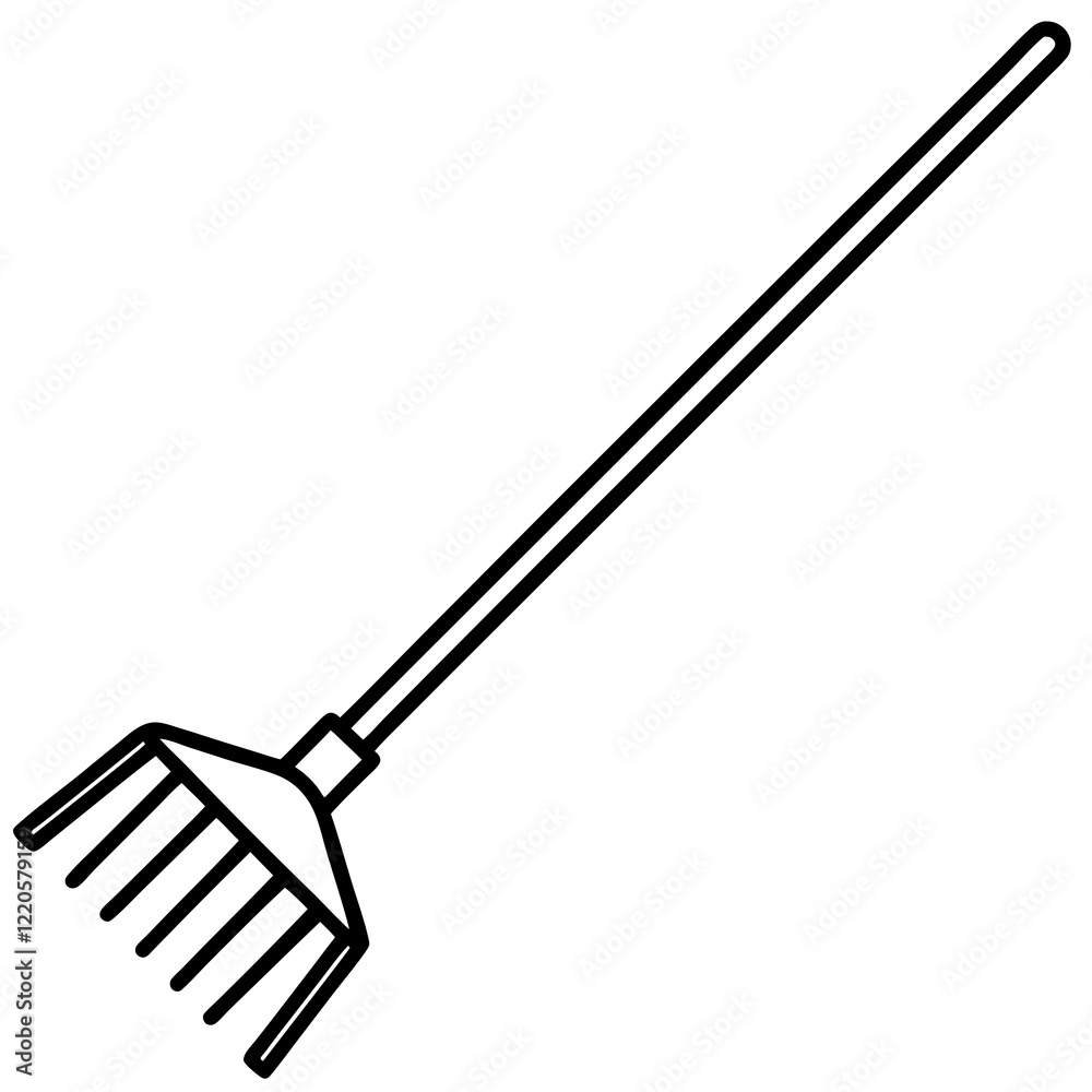 Naklejka premium Vintage Rake Line Art for Print or Digital