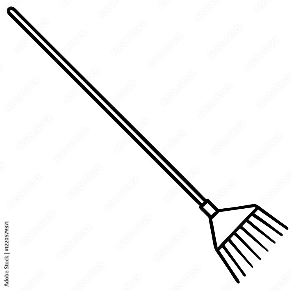 Naklejka premium Vintage Rake Line Art for Print or Digital