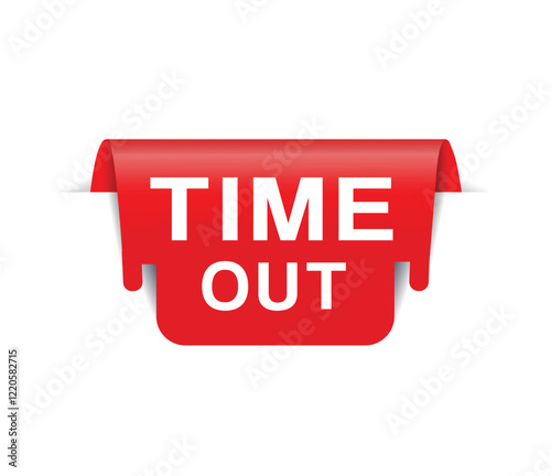 Time out banner red, colorful vector, advertising or business concept design.