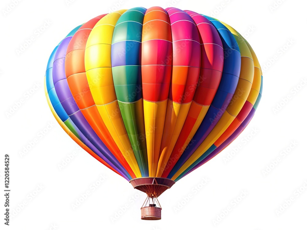 Obraz premium Classic Striped Hot Air Balloon - Stunning Aerial View