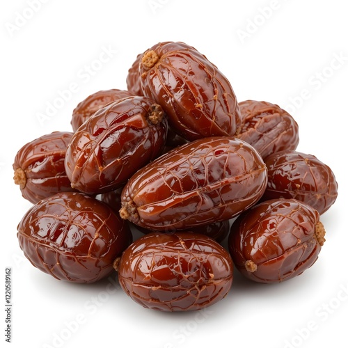 Fresh and Natural Dates Isolated on White Background